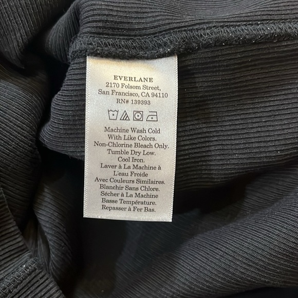 Everlane The Ribbed Tank Dress Black Women's Size Large Midi Organic Cotton EUC - Picture 10 of 12